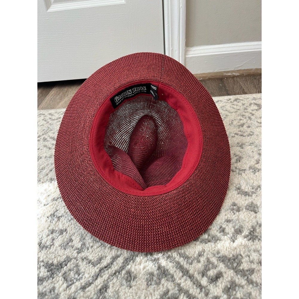 Goorin Bros Bold Hatmakers Fatima Fedora Hat Burgundy with Black Band Size Small - Picture 4 of 5